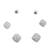trendy round shape cz brass silver plated set of 3 combo stud earring for women and girls