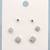 trendy round shape cz brass silver plated set of 3 combo stud earring for women and girls