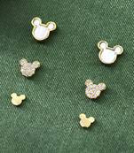lovely butterfly design brass gold plated set of 3 combo stud earring for women and girls
