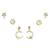 star and universal design cz brass gold plated set of 3 combo stud earring for women and girls