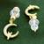 star and universal design cz brass gold plated set of 3 combo stud earring for women and girls