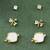 stylish heart and bow design cz brass gold plated set of 3 combo stud earring for women and girls
