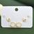 stylish heart and bow design cz brass gold plated set of 3 combo stud earring for women and girls