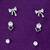 modern bow design cz brass silver plated set of 3 combo stud earring for women and girls