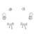 modern bow design cz brass silver plated set of 3 combo stud earring for women and girls