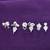 modern bow design cz brass silver plated set of 3 combo stud earring for women and girls