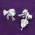 modern bow design cz brass silver plated set of 3 combo stud earring for women and girls