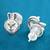 pretty carrot and rabit shape cz brass silver plated set of 3 combo stud earring for women and girls