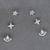 classy star design brass silver plated set of 3 combo stud earring for women and girls