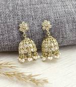 splendid circle and round shape kundan antique gold plated jhumki earring for women and girls