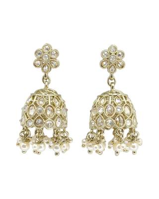 splendid circle and round shape kundan antique gold plated jhumki earring for women and girls 2