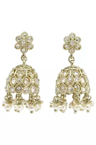 splendid circle and round shape kundan antique gold plated jhumki earring for women and girls
