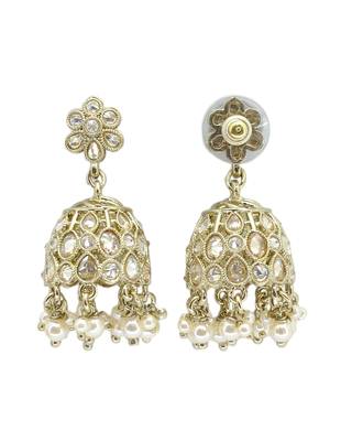 splendid circle and round shape kundan antique gold plated jhumki earring for women and girls 4