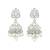 stylish leaf design pearl kundan brass silver plated jhumki earring for women and girls