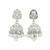 stylish leaf design pearl kundan brass silver plated jhumki earring for women and girls