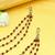 attractive maroon bead 3 string brass gold plated kaan chain for women and girls