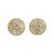 modern round shape cz studded brass gold plated stud earring for women and girls