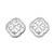 modish round shape cz studded brass silver plated stud earring for women and girls