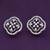 modish round shape cz studded brass silver plated stud earring for women and girls