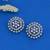 pretty round shape cz studded brass silver plated stud earring for women and girls