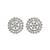 pretty round shape cz studded brass silver plated stud earring for women and girls