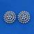 pretty round shape cz studded brass silver plated stud earring for women and girls