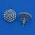 pretty round shape cz studded brass silver plated stud earring for women and girls