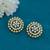 smooth round shape cz studded brass gold plated stud earring for women and girls