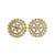 smooth round shape cz studded brass gold plated stud earring for women and girls