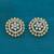 smooth round shape cz studded brass gold plated stud earring for women and girls