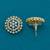 smooth round shape cz studded brass gold plated stud earring for women and girls