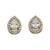 stylish oval shape cz studded brass antique gold plated stud earring for women and girls