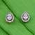 stylish oval shape cz studded brass antique gold plated stud earring for women and girls