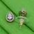 stylish oval shape cz studded brass antique gold plated stud earring for women and girls