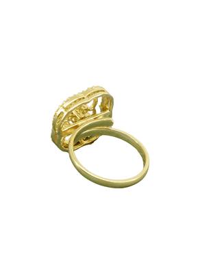 lavish round shape brass gold plated adjustable finger ring for women and girls 5