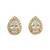 trendy oval shape cz studded brass gold plated stud earring for women and girls