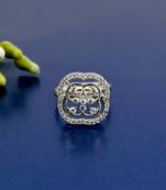 lovely round shape brass silver plated adjustable finger ring for women and girls