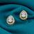 trendy oval shape cz studded brass gold plated stud earring for women and girls
