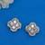 pretty round shape cz studded brass silver plated stud earring for women and girls