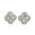 pretty round shape cz studded brass silver plated stud earring for women and girls