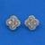 pretty round shape cz studded brass silver plated stud earring for women and girls