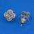 pretty round shape cz studded brass silver plated stud earring for women and girls