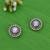 modern round shape cz studded brass antique gold plated stud earring for women and girls