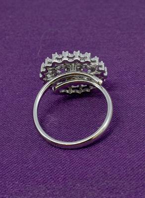 designer flower design brass kundan silver plated adjustable finger ring for women and girls 4