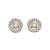 modern round shape cz studded brass antique gold plated stud earring for women and girls