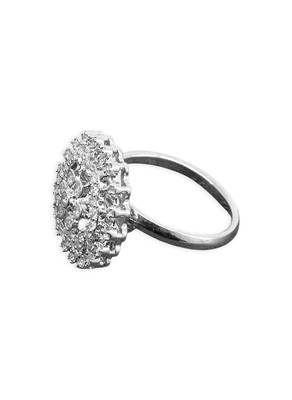 designer flower design brass kundan silver plated adjustable finger ring for women and girls 5