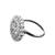 designer flower design brass kundan silver plated adjustable finger ring for women and girls