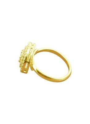 elegant round shape brass kundan gold plated adjustable finger ring for women and girls 5