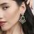 glorious square shape brass kundan antique gold plated dangle earring for women and girls