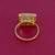 ethnic square shape brass kundan gold plated adjustable finger ring for women and girls